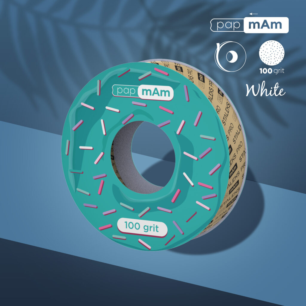 STALEKS Disposable white abrasive tape papmAm EXPERT 100 grit for the plastic case