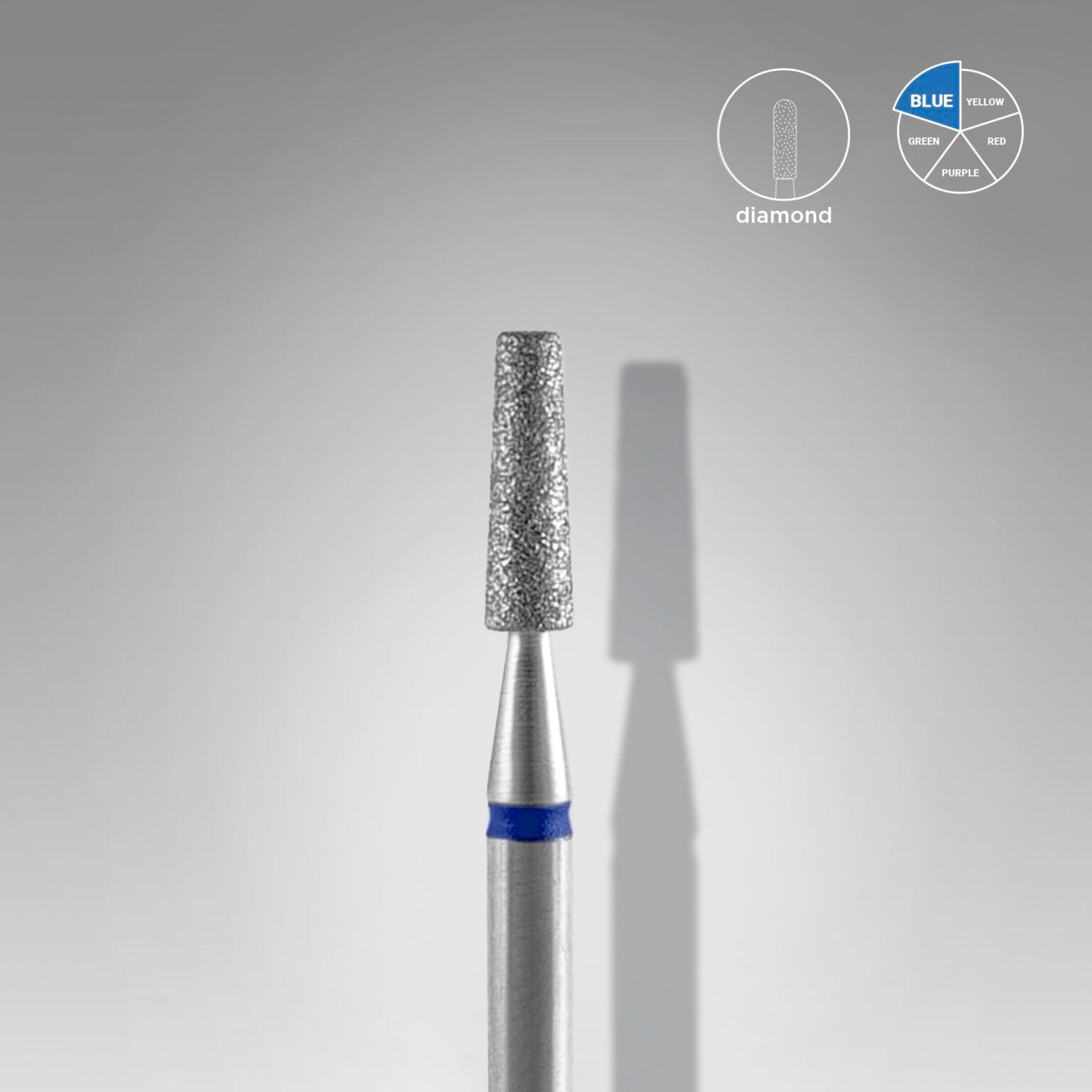 STALEKS Diamond nail drill bit frustum blue EXPERT head diameter 2,5 mm / working part 8 mm