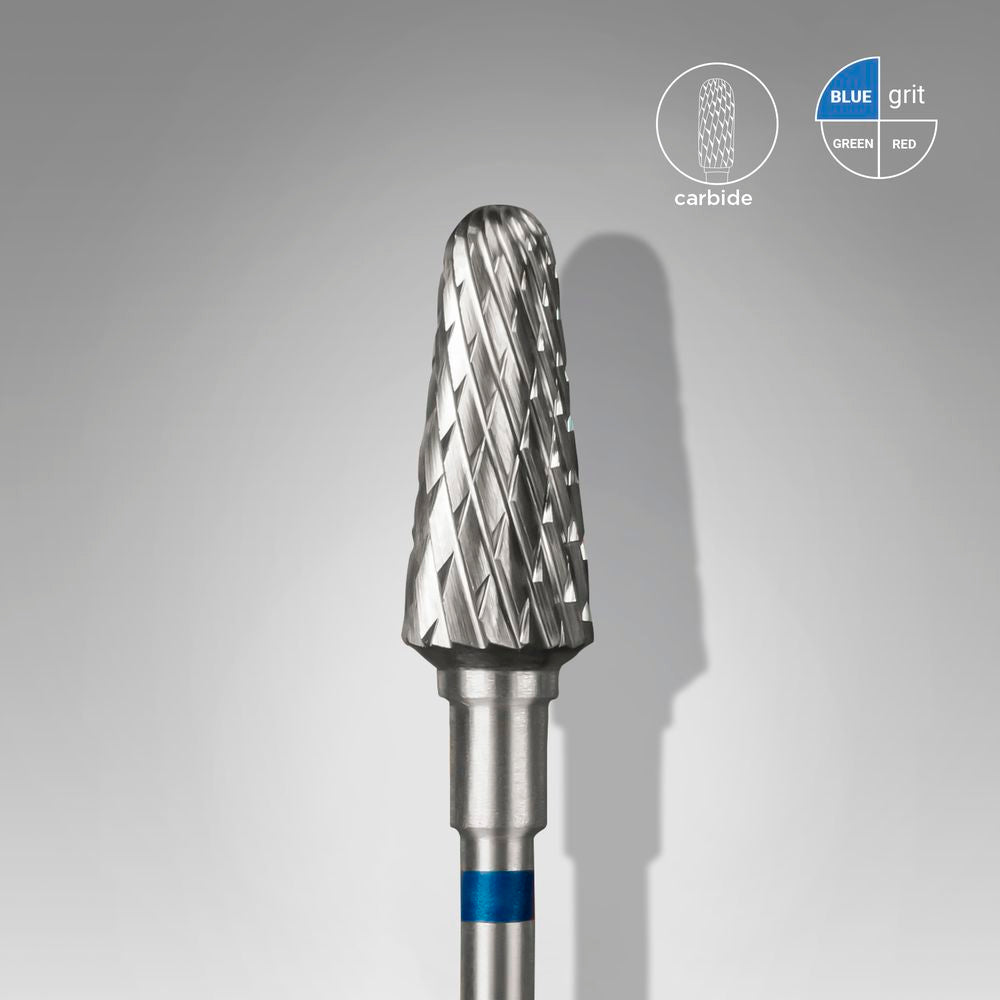 STALEKS Carbide nail drill bit frustum blue EXPERT head diameter 6 mm / working part 14 mm