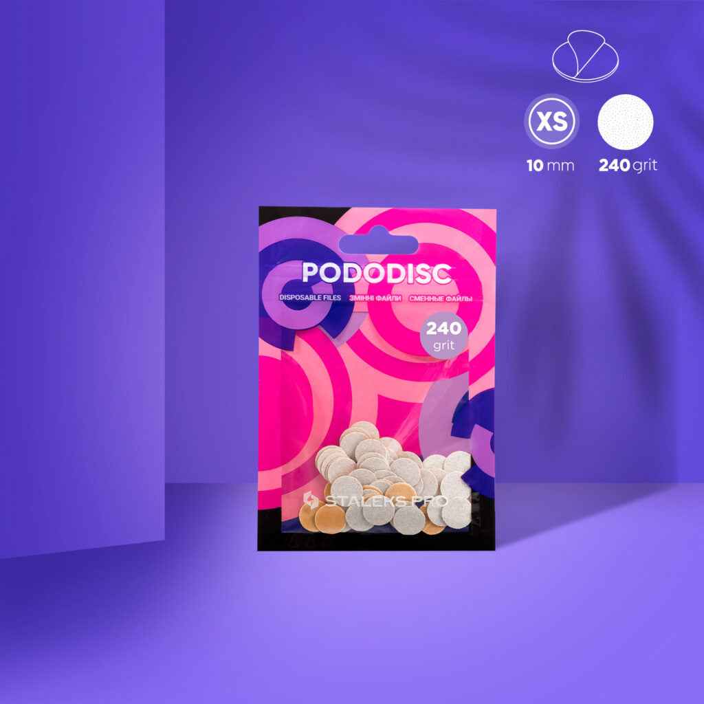 STALEKS Disposable White Files for Pedicure Disc PODODISC XS EXPERT (50 pcs) – PDF-10 Series