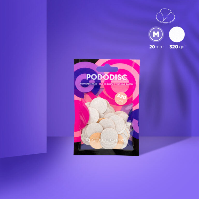 STALEKS Disposable White Files for Pedicure Disc PODODISC M EXPERT (50 pcs) – PDF-20 Series