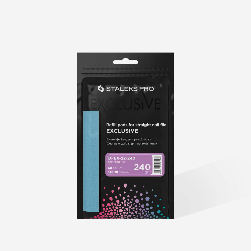 STALEKS Disposable files for straight nail file EXCLUSIVE 22 240 grit (50 pcs)