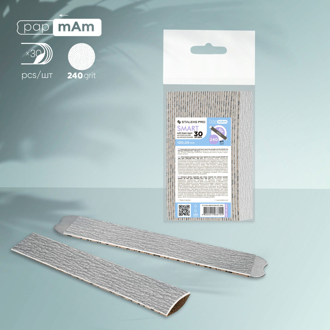 STALEKS Disposable files papmAm on a soft foam layer SMART 20 240 grit (30 pcs)