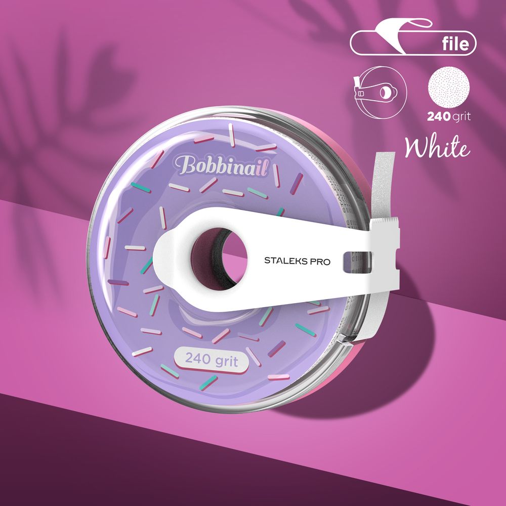 STALEKS Disposable white abrasive tape EXPERT 240 grit in a plastic case