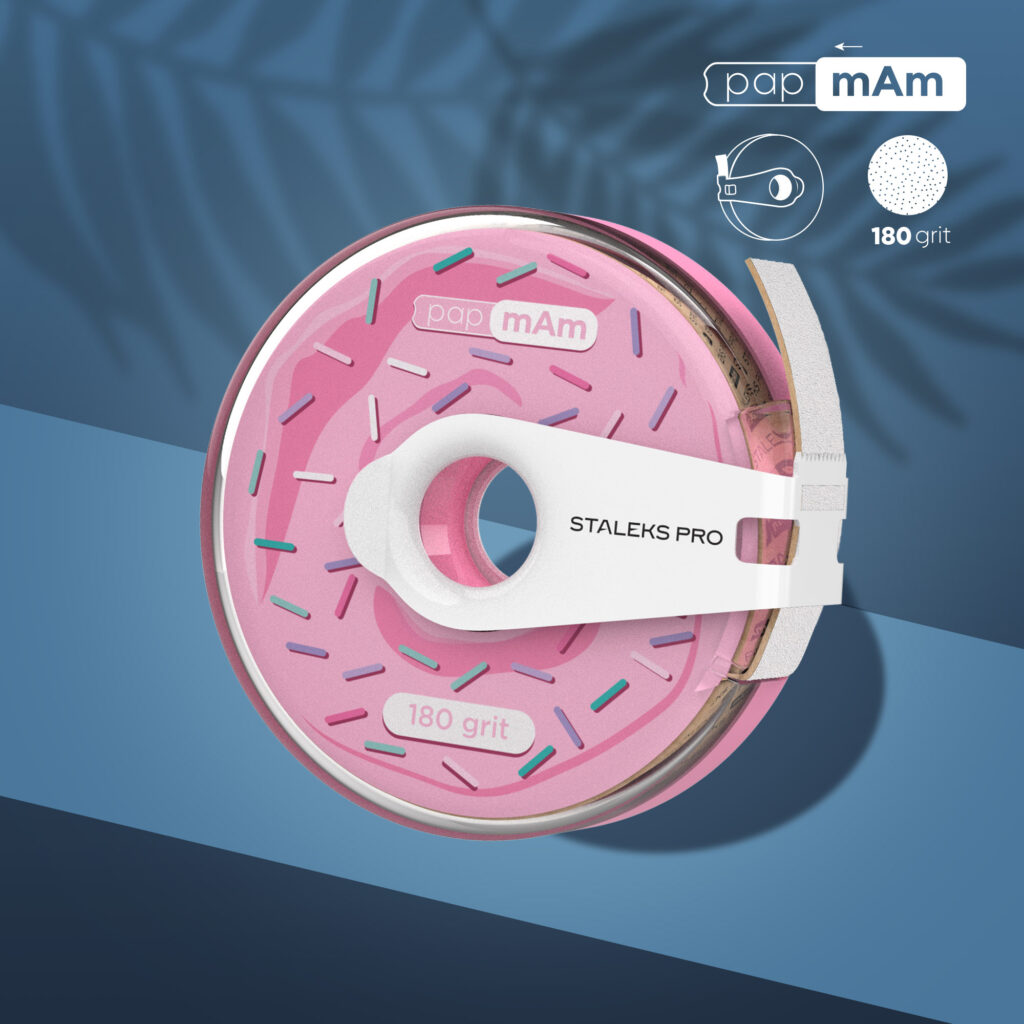STALEKS Disposable white abrasive tape papmAm EXPERT 180 grit in a plastic case