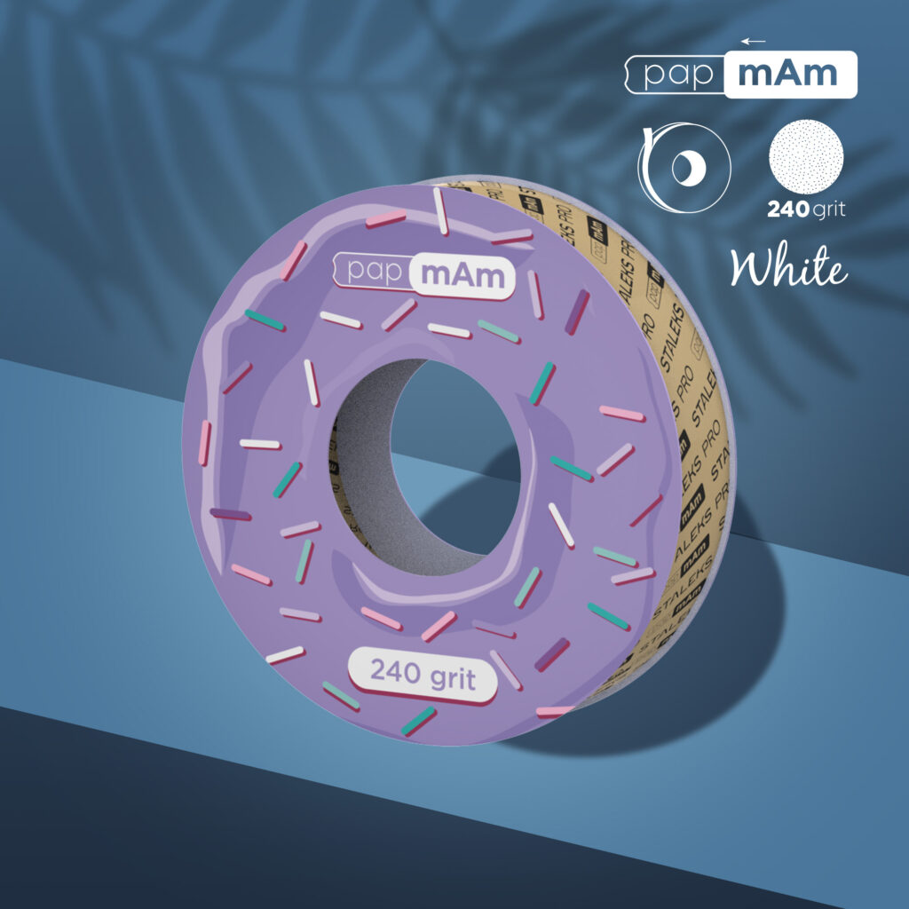 STALEKS Disposable white abrasive tape papmAm EXPERT 240 grit for the plastic case