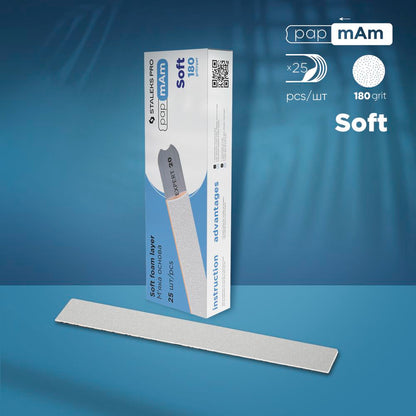 STALEKS Disposable white files papmAm on soft foam layer EXPERT 20 180 grit (25 pcs)