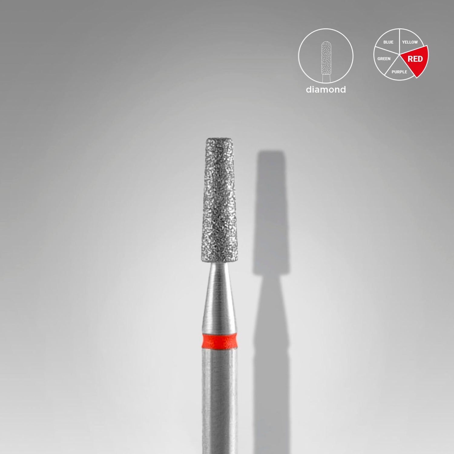 STALEKS Diamond nail drill bit frustum red EXPERT head diameter 2,5 mm / working part 8 mm