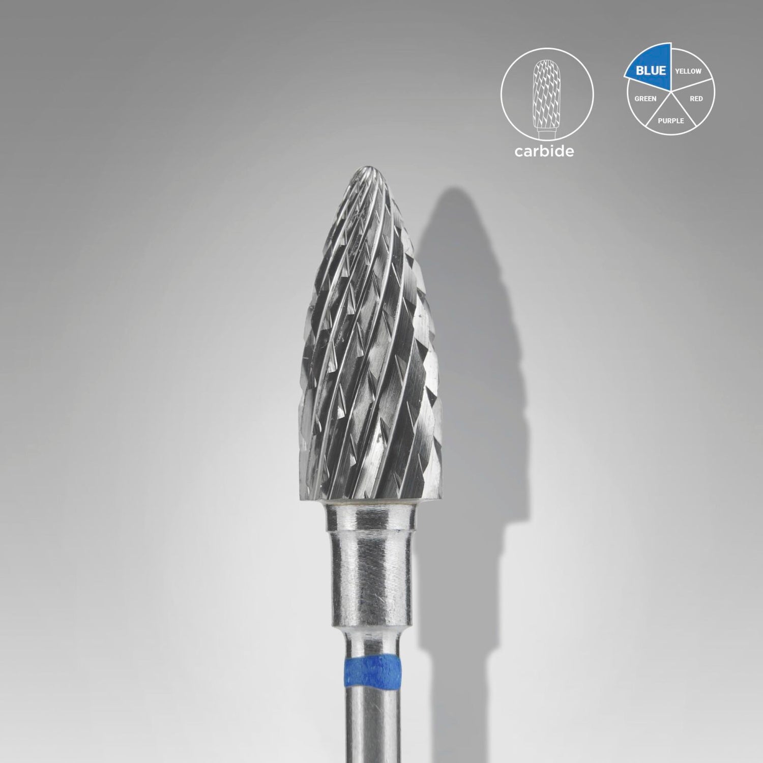STALEKS Carbide nail drill bit pine cone blue EXPERT head diameter 6 mm / working part 14 mm