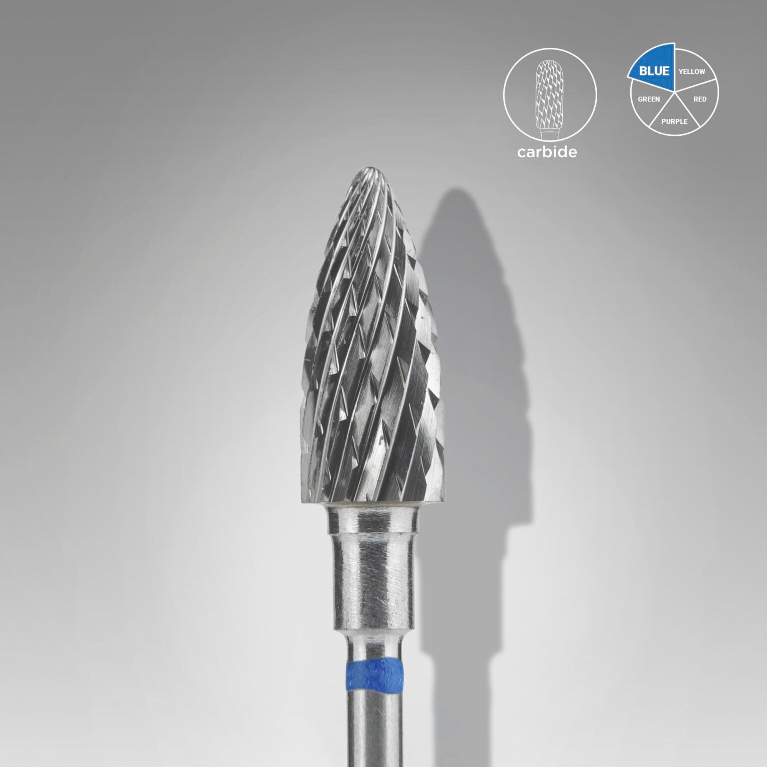 STALEKS Carbide nail drill bit pine cone blue EXPERT head diameter 6 mm / working part 14 mm