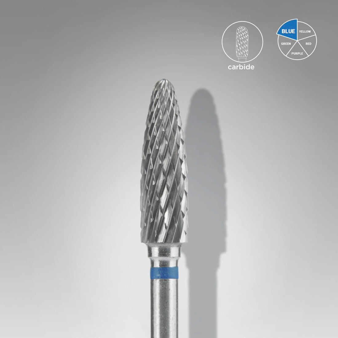 STALEKS Carbide nail drill bit corn blue EXPERT head diameter 4 mm / working part 14 mm