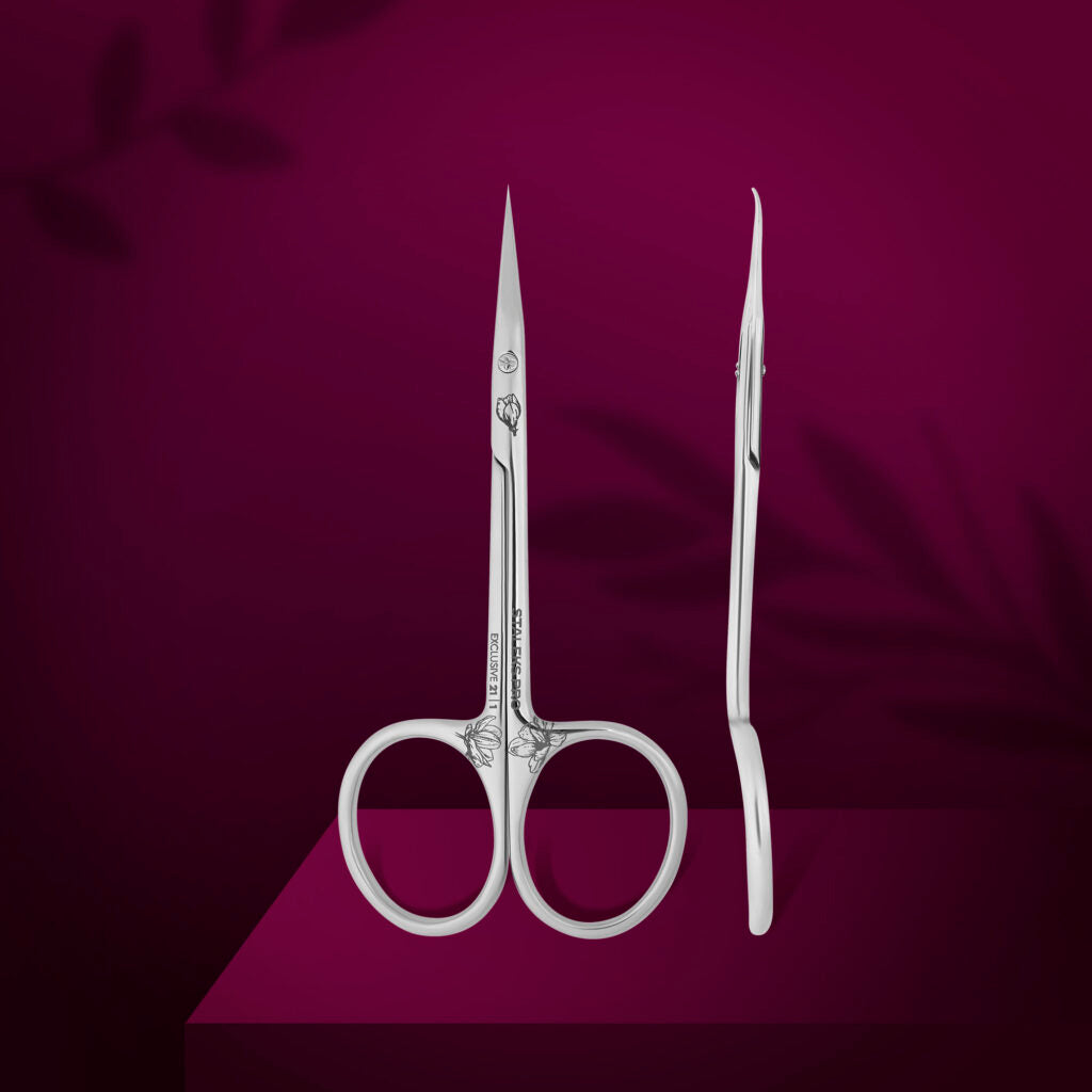STALEKS Professional cuticle scissors with hook EXCLUSIVE 21 TYPE 1 (magnolia)
