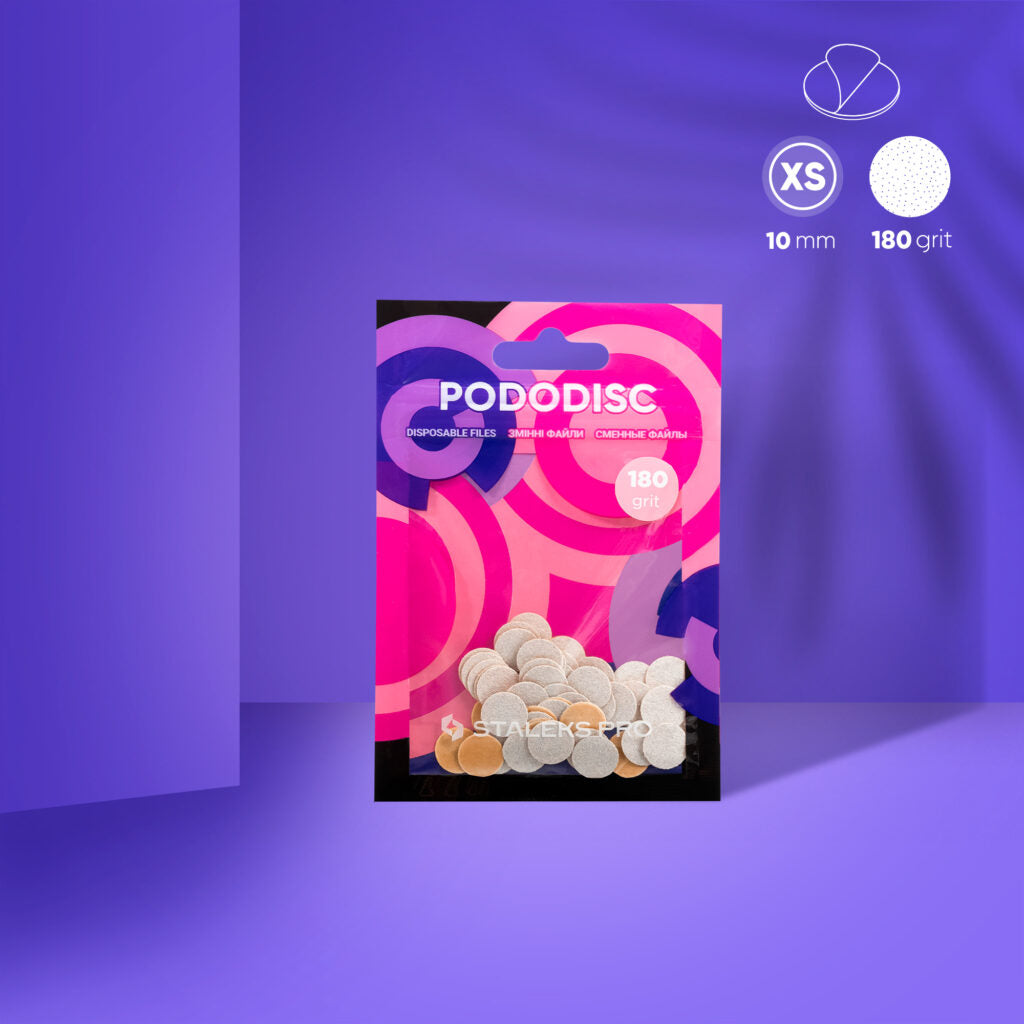 STALEKS Disposable White Files for Pedicure Disc PODODISC XS EXPERT (50 pcs) – PDF-10 Series