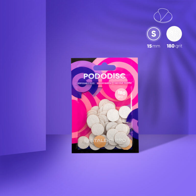 STALEKS Disposable White Files for Pedicure Disc PODODISC S EXPERT (50 pcs) – PDF-15 Series