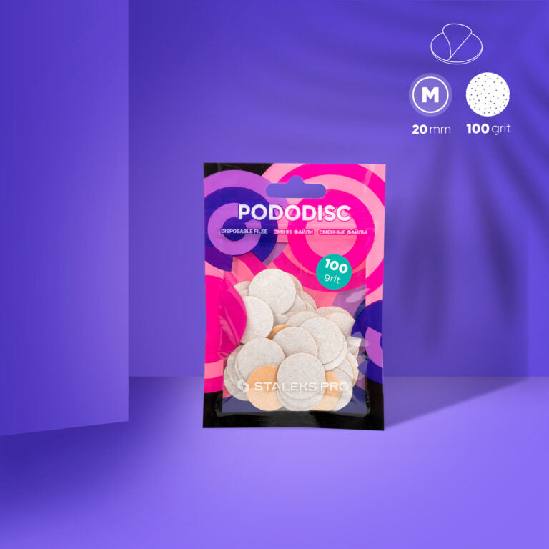 STALEKS Disposable White Files for Pedicure Disc PODODISC M EXPERT (50 pcs) – PDF-20 Series
