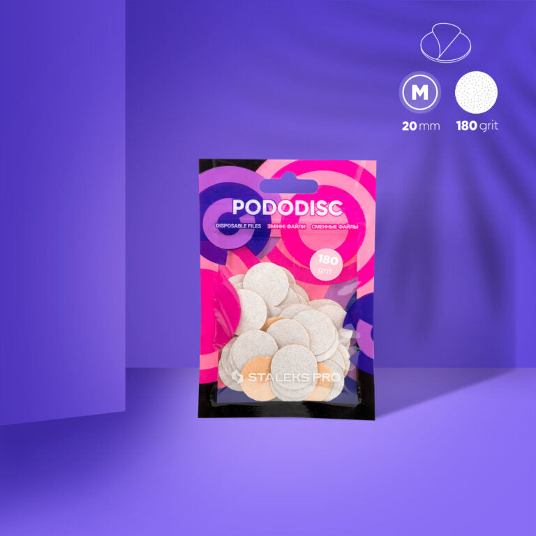 STALEKS Disposable White Files for Pedicure Disc PODODISC M EXPERT (50 pcs) – PDF-20 Series