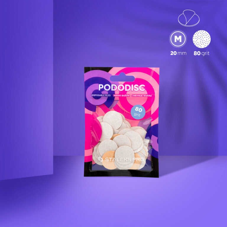 STALEKS Disposable White Files for Pedicure Disc PODODISC M EXPERT (50 pcs) – PDF-20 Series