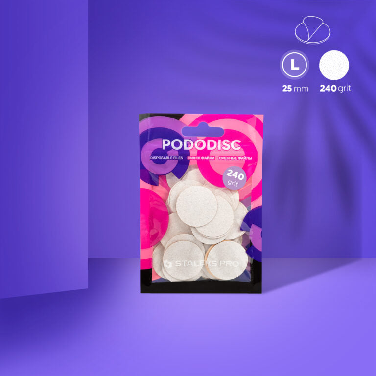 STALEKS Disposable White Files for Pedicure Disc PODODISC L EXPERT (50 pcs) – PDF-25 Series
