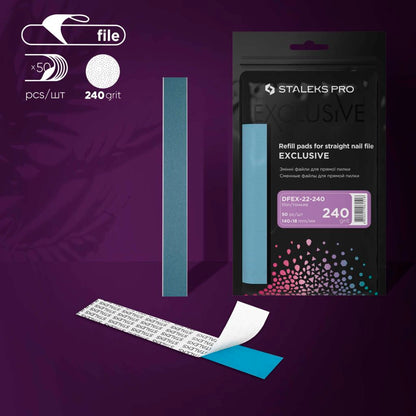 STALEKS Disposable files for straight nail file EXCLUSIVE 22 240 grit (50 pcs)